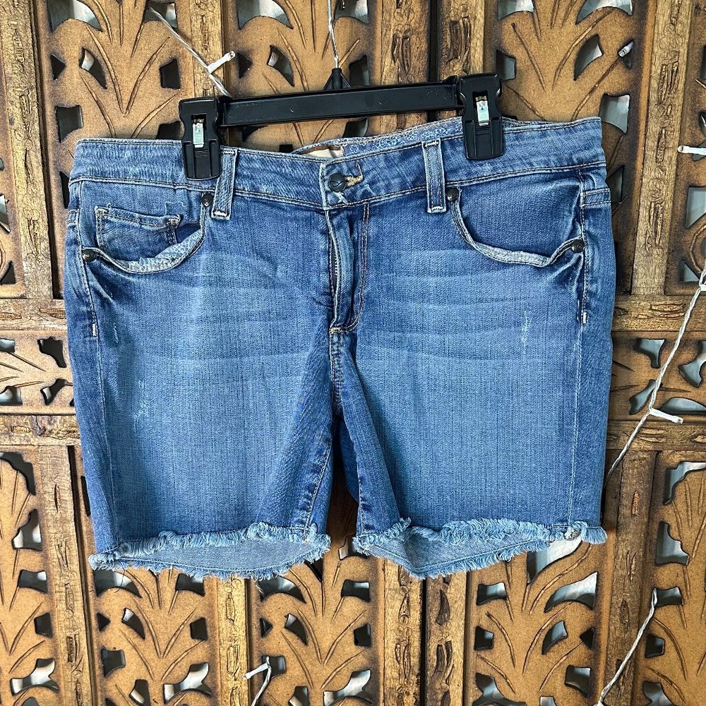 Paige Distressed Denim Cutoff style shorts